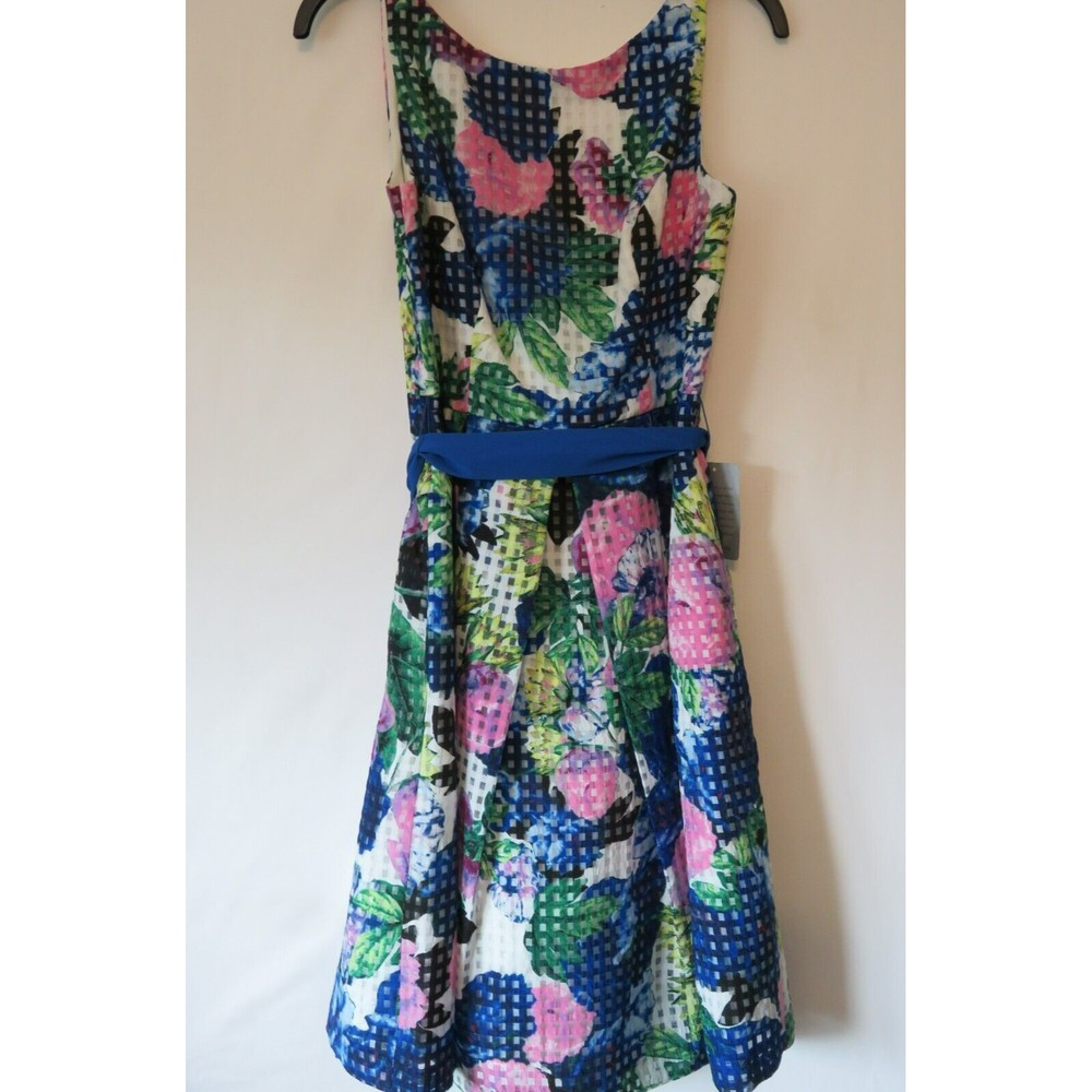 Eliza J Sz 6 Cocktail Dress Floral Flowers-Blue, Green, Pink Sleeveless NWT $178